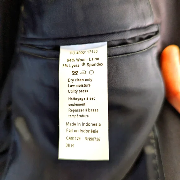 Calvin Klein Navy Blue Wool Jacket Size 38R - Picture 3 of 4